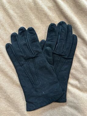 Women's 100% Lambskin wool Black Suede Dress Gloves